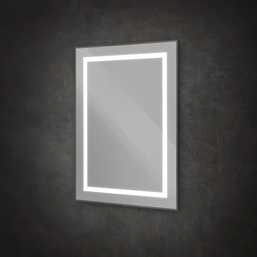 Зеркало BelBagno Kraft 60 SPC-KRAFT-600-800-SENS-NERO с подсветкой Черное с сенсорным выключателем стекло