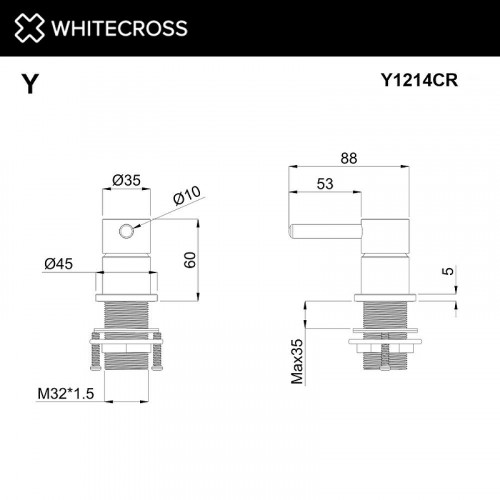Смеситель для раковины Whitecross Y chrome Y1214CR цвет Хром
