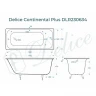 Чугунная ванна Delice Continental Plus 170x70 DLR230634 без отверстий под ручки и антискользящего покрытия