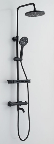 Душевая система Melodia della vita Salsa MSC00109С_bk с термостатом Черная матовая