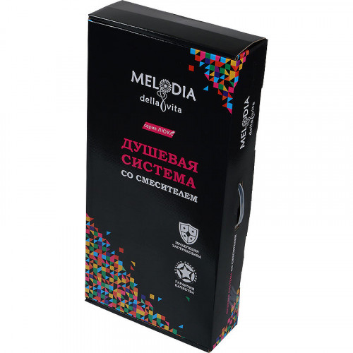 Душевая система Melodia della vita Salsa MSC00109С_bk с термостатом Черная матовая