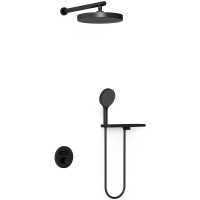 Душевая система Vincea Inspire VSFW-3I22MT2RMB с термостатом Черная матовая латунь встраиваемый