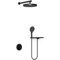 Душевая система Vincea Inspire VSFW-3I22MT2RMB с термостатом Черная матовая латунь встраиваемый