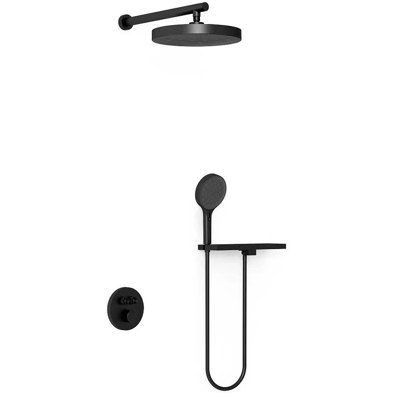 Душевая система Vincea Inspire VSFW-3I22MT2RMB с термостатом Черная матовая латунь встраиваемый