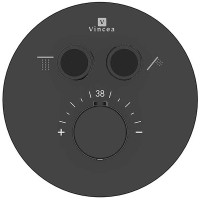 Душевая система Vincea Inspire VSFW-3I22MT2RMB с термостатом Черная матовая латунь встраиваемый
