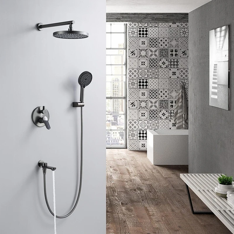 Душевая система Shevanik S43T S4335T цвет Оружейная сталь