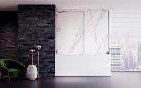 Шторка на ванну Veconi Palau PL-85 90 PL85-90-01-C8 профиль Хром стекло прозрачное