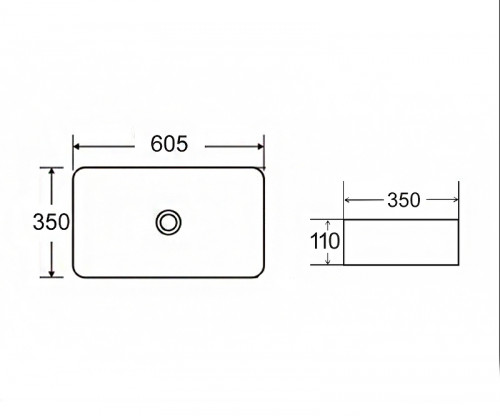 Раковина-чаша Bronze de Luxe Lacio 60 1061BM Белая фаянс накладная