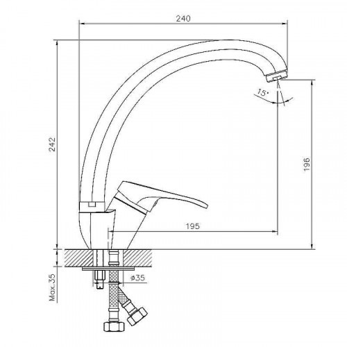 Смеситель для кухни Decoroom DR21021 Хром