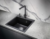 Кухонная мойка Milacio Murcia 51 Cuarzo MC.77021 Черная матовая искусственный камень (литьевой мрамор) встраиваемый