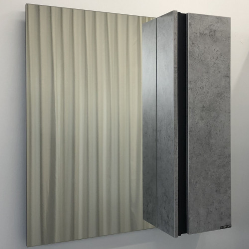 Зеркало со шкафом Comforty Эдинбург 75 00004149063 Бетон светлый МДФ / ЛДСП, стекло