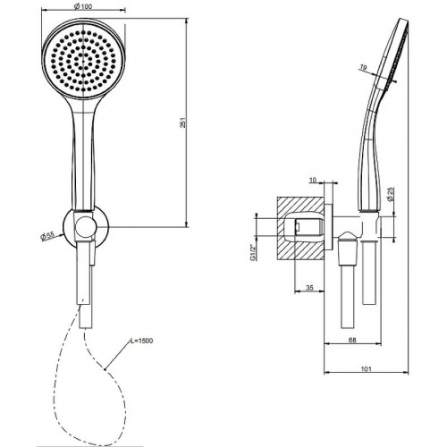 Душевой гарнитур Gessi Emporio Shower 38723#031 Хром