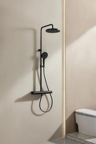 Душевая система Arrow F5H9119MB с термостатом цвет Черный матовый