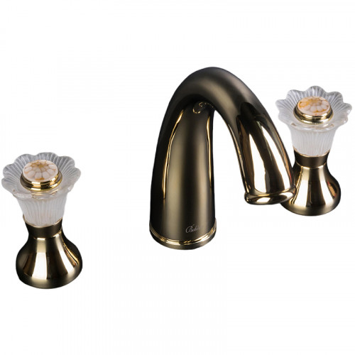 Смеситель для раковины Boheme Camelia 297 Золото латунь