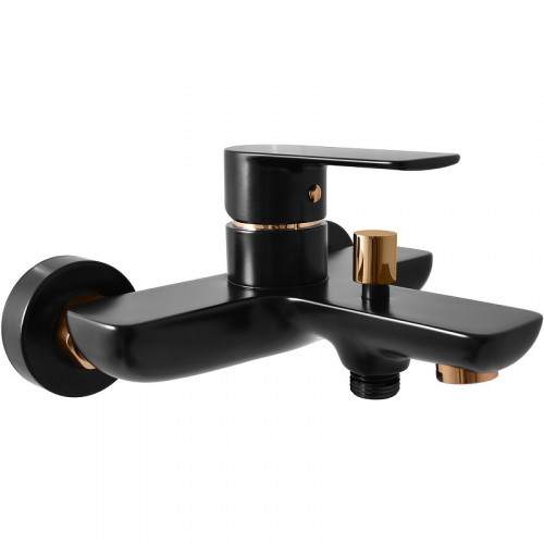 Смеситель для ванны Rav Slezak Vltava VT454.5CMATZ Черный матовый Золото латунь на стену
