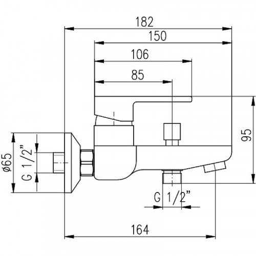 Смеситель для ванны Rav Slezak Vltava VT454.5CMATZ Черный матовый Золото латунь на стену