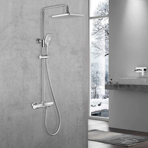 Душевая система Vincea Next VSFS-1N1TCH с термостатом Хром латунь на стену