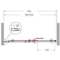 Душевая дверь BelBagno Marino 120 MARINO-BF-1-120-C-NERO профиль Черный матовый стекло прозрачное