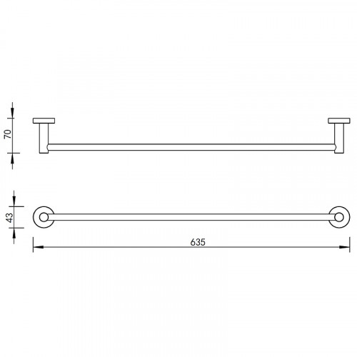 Полотенцедержатель Whitecross Ergo gunmetal ER2252GM Оружейная сталь