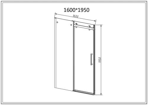 Душевая дверь Vincea Como-N 160 VDS-4CN160CGB профиль Черный стекло тонированное
