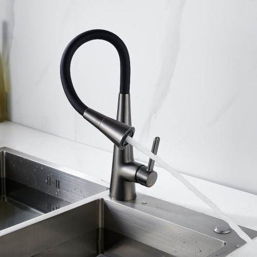 Смеситель для кухни Rose R213T цвет Оружейная сталь Черный