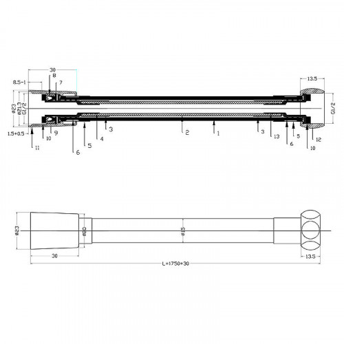 Душевой шланг Melodia della vita MKP34445BLwt Белый