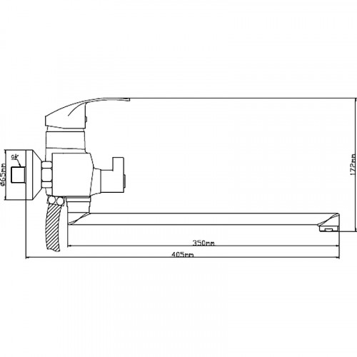 Смеситель для ванны Ростовская Мануфактура Сантехники Boou B8174-18F универсальный Хром латунь на стену