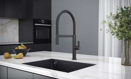 Смеситель для кухни KUCHENSTERN TURM-E 405BL40 цвет Черный матовый