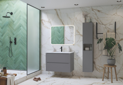 Тумба под раковину ЗОВ Дион 60 D60PG подвесная цвет Платиновый