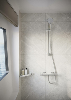 Смеситель для душа Hansgrohe Ecostat Comfort 13116700 с термостатом Белый матовый латунь на стену