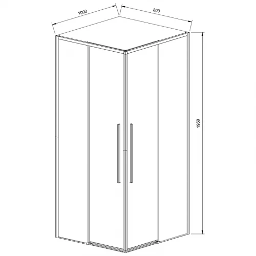 Душевой уголок Vincea Slim-N 100x80 VSS-4SN8010CLG профиль Брашированное золото стекло прозрачное
