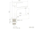 Смеситель для раковины Knotlor Pulse KN-50 цвет Хром