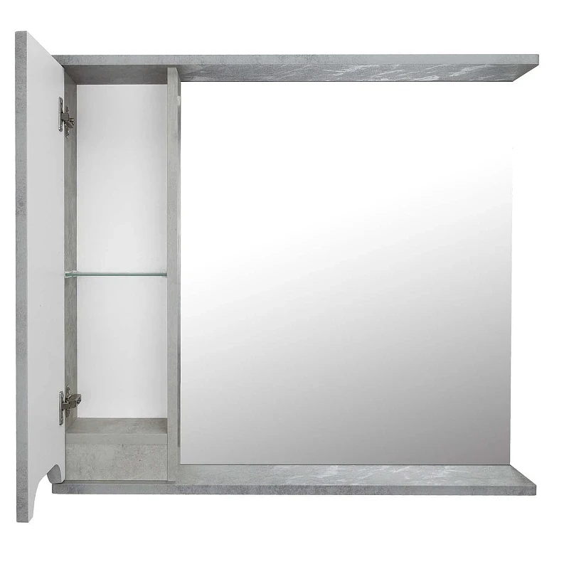 Зеркало со шкафом Loranto Florena 80 L CS00086988 цвет Светлый бетон