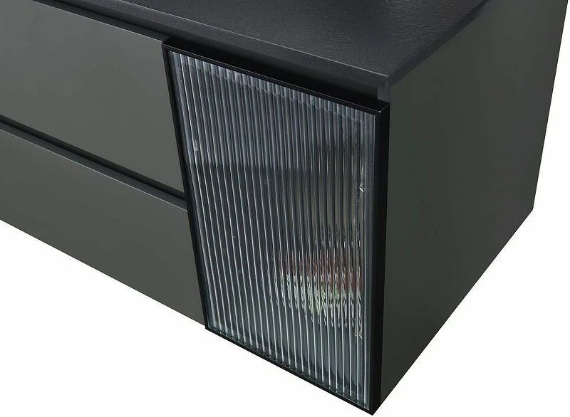 Тумба с раковиной Orans BC-2055-1200L 120 2055120L подвесная Темно-серая стекло