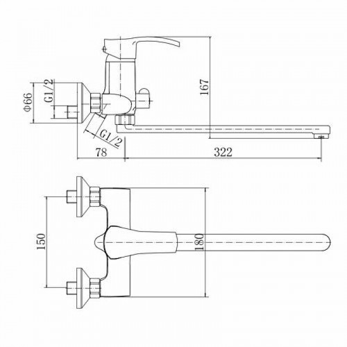 Смеситель для ванны Fashun A2270 универсальный цвет Хром