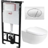 Унитаз с инсталляцией Duravit Architec 45720900A1 + Alcaplast Sadromodul AM101/1120+M71 с сиденьем Микролифт и клавишей смыва Хром