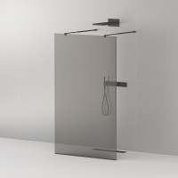 Душевая перегородка Cezares Liberta 100 LIBERTA-L-2-100-GR-NERO профиль Черный матовый стекло серое