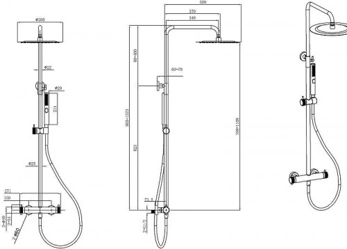 Душевая система Allen Brau Fantasy 5.11001-GB с термостатом цвет Золото