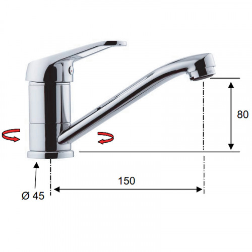 Смеситель для раковины Remer Remix R11G Хром латунь