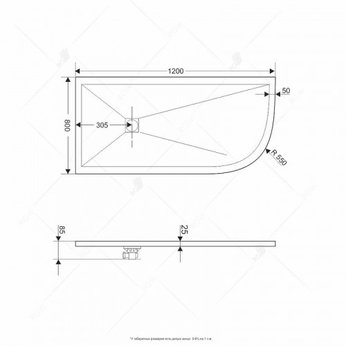 Душевой поддон из искусственного камня RGW Stone Tray ST/AR-W 120x80 16154128-01R Белый