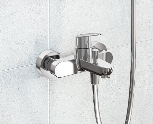 Смеситель для ванны Vitra Flow Round A43057EXP Хром латунь на стену