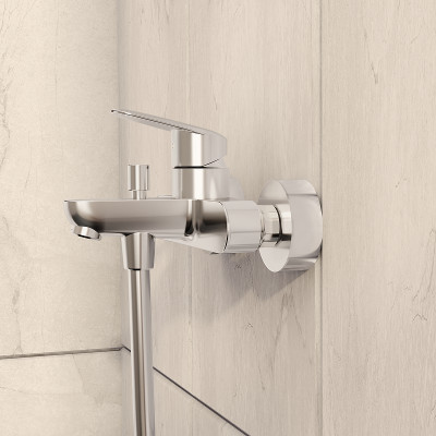 Смеситель для ванны Vitra Flow Round A43057EXP Хром латунь на стену
