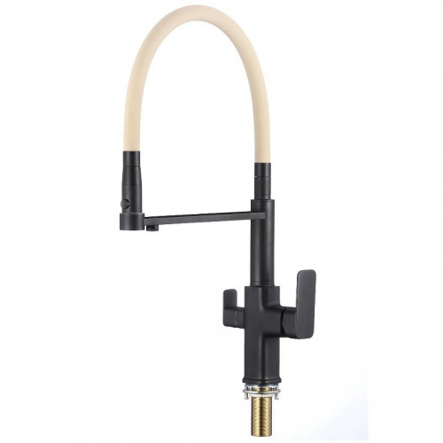 Смеситель для кухни Savol S-L1809H-12 цвет Черный Бежевый