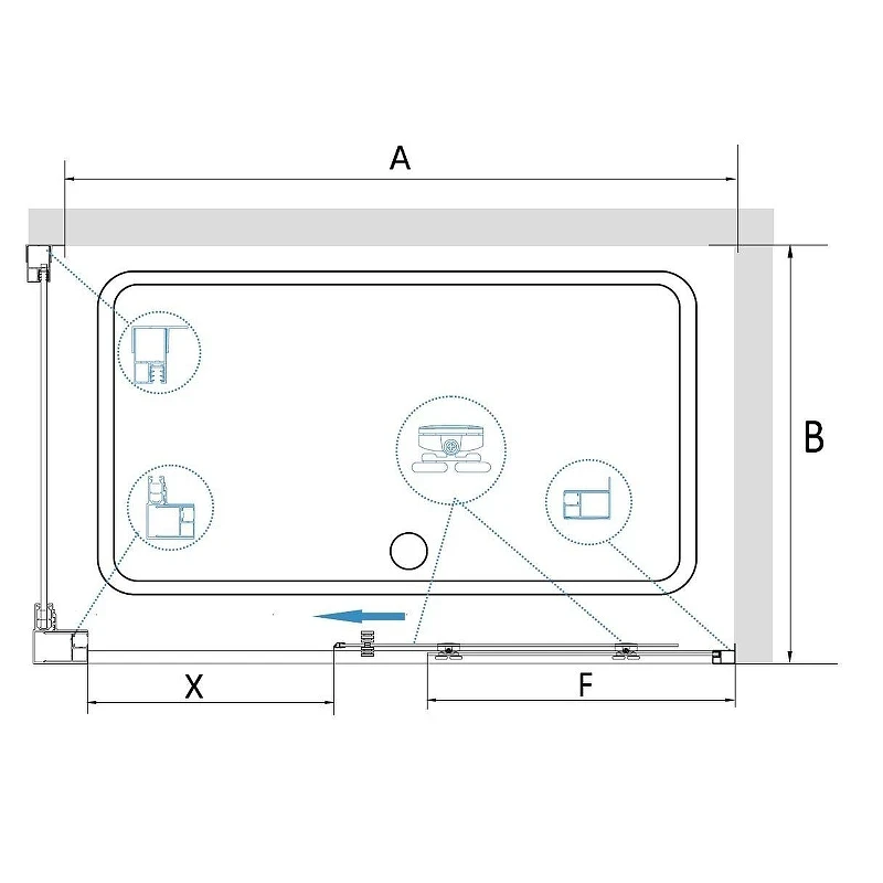 Душевой уголок RGW Classic 100x100 320948100-014 профиль цвет Черный стекло прозрачное