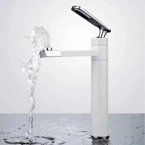 Смеситель для раковины Shevanik S6611F цвет Белый Хром