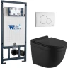 Комплект унитаза с инсталляцией WeltWasser MARBERG 507 + HEIMBACH 043 MT-BL + MAR 507 RD GL-WT 10000012254 цвет Белый глянцевый с сиденьем Микролифт и клавишей смыва цвет Белый глянцевый