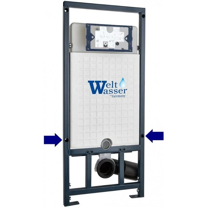 Комплект унитаза с инсталляцией WeltWasser MARBERG 507 + HEIMBACH 043 MT-BL + MAR 507 RD GL-WT 10000012254 цвет Белый глянцевый с сиденьем Микролифт и клавишей смыва цвет Белый глянцевый