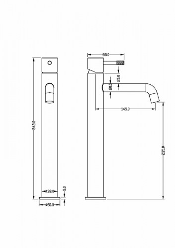 Смеситель для раковины Boheme Uno 462-NB Никель латунь