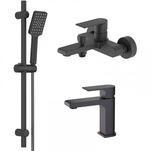 Комплект смесителей Aquatek Лира AQ1430MB Черный матовый латунь