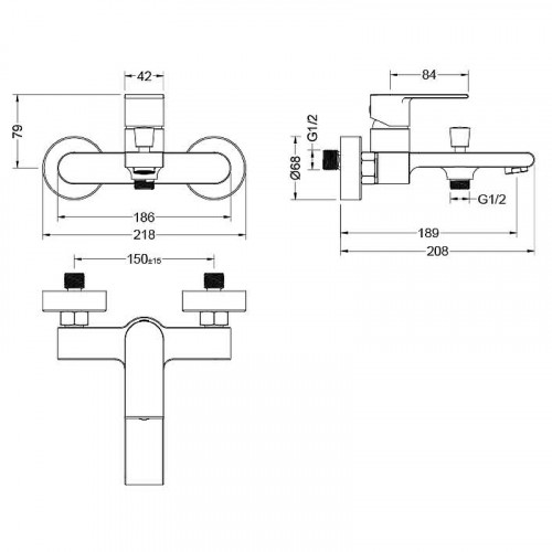 Комплект смесителей Aquatek Лира AQ1430MB Черный матовый латунь